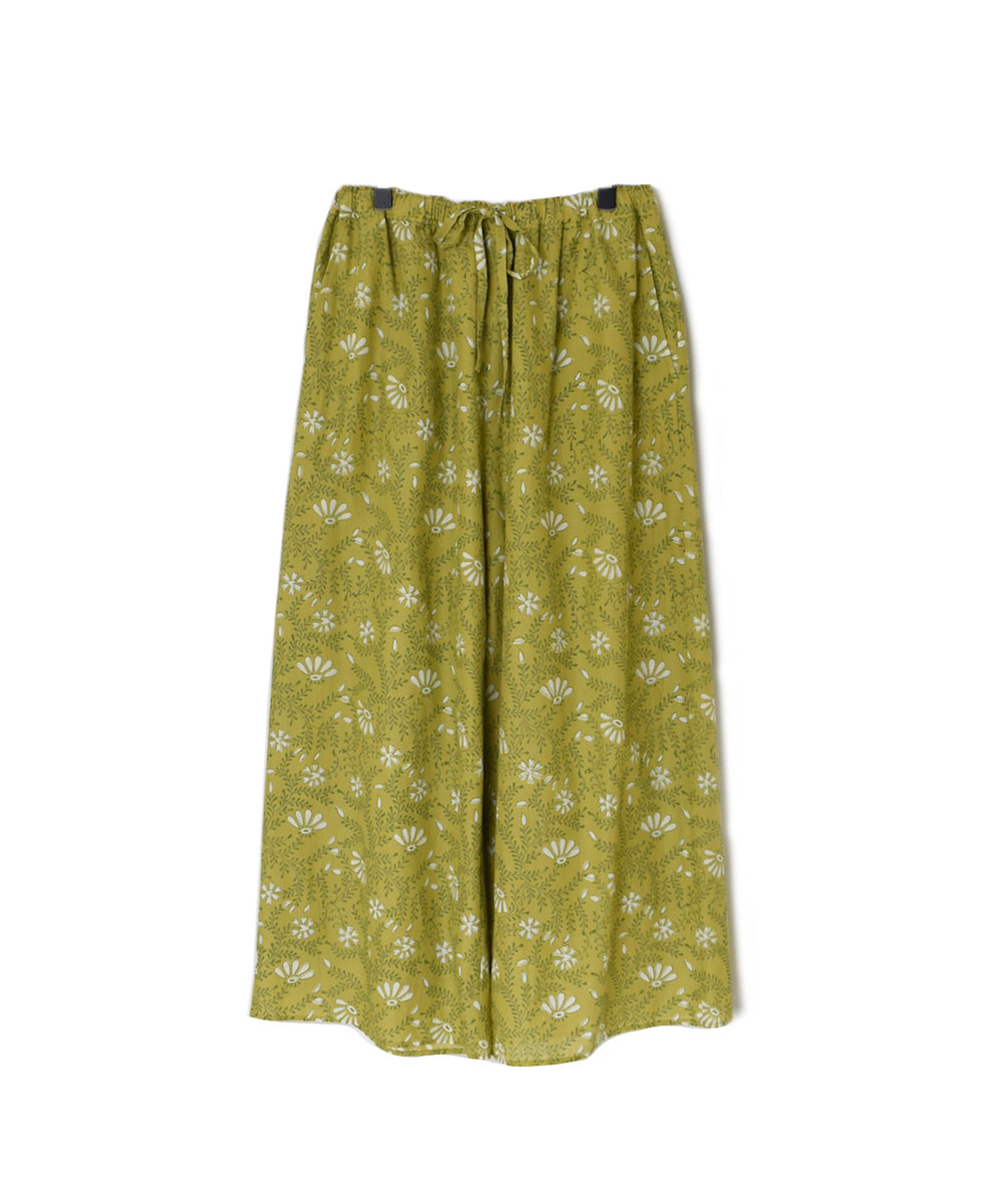 INMDS24074 (パンツ) COTTON LEAF & FLOWER BLOCK PRINT EASY PANTS