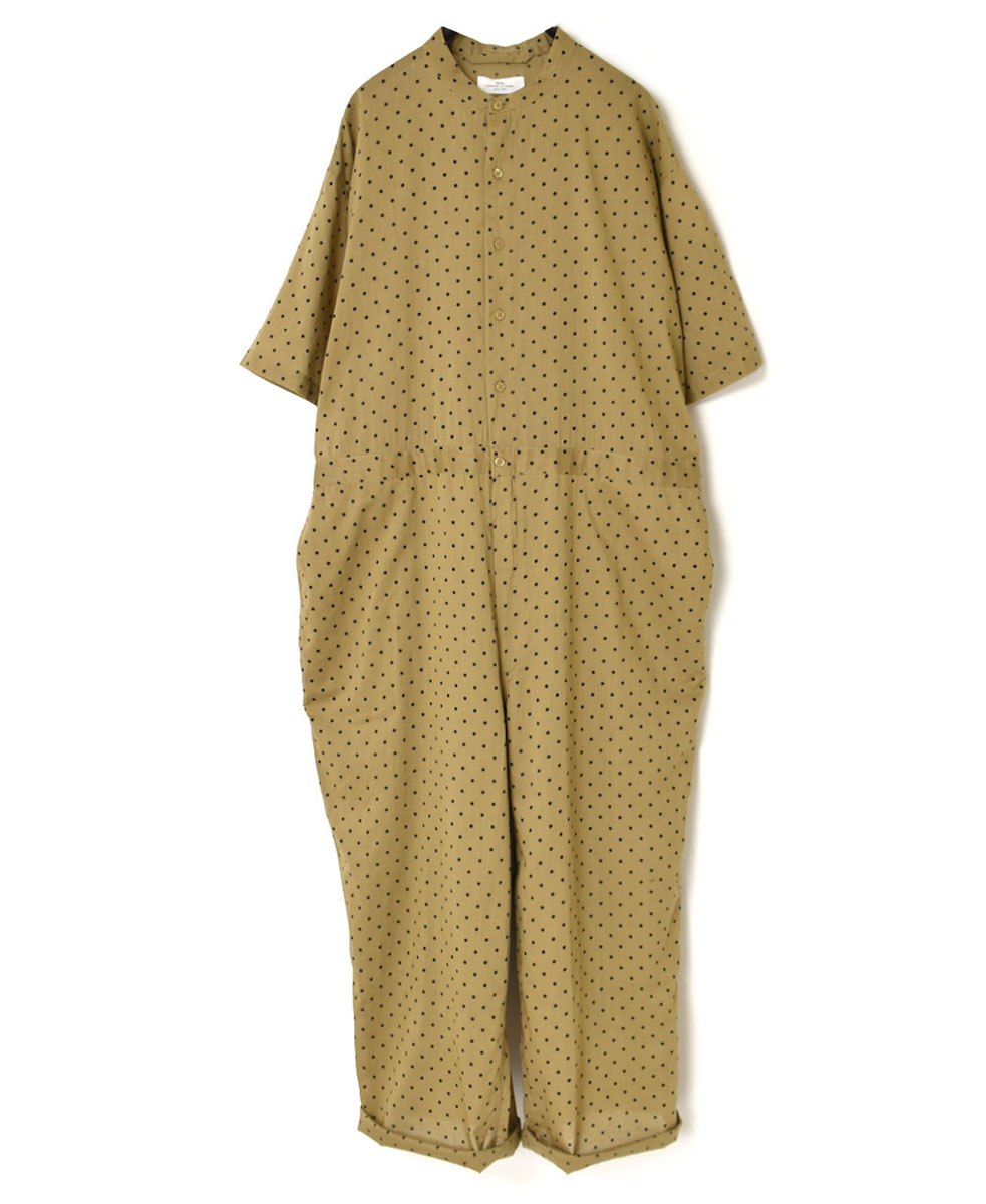 NSL24014 (オーバーオール) COTTON VOILE DOT PRINT BANDED COLLAR SHORT/SL OVERALLS