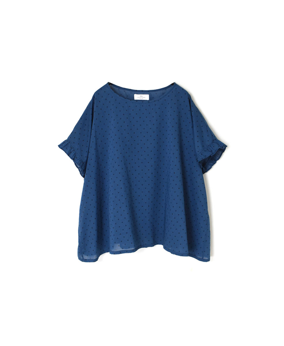 ●NSL24012 (ブラウス) COTTON VOILE DOT PRINT GATHERED SMOCK