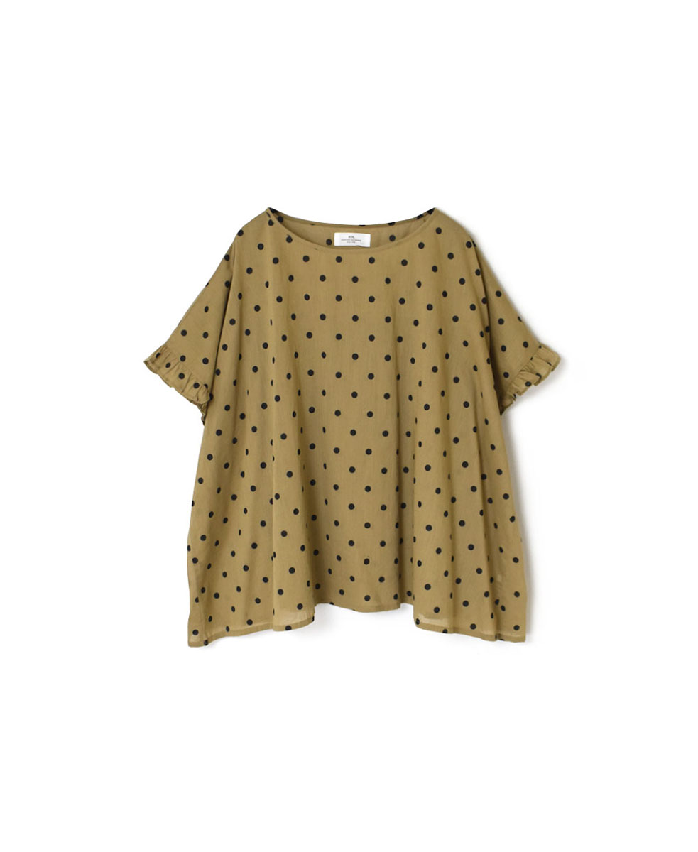 NSL24012 (ブラウス) COTTON VOILE DOT PRINT GATHERED SMOCK