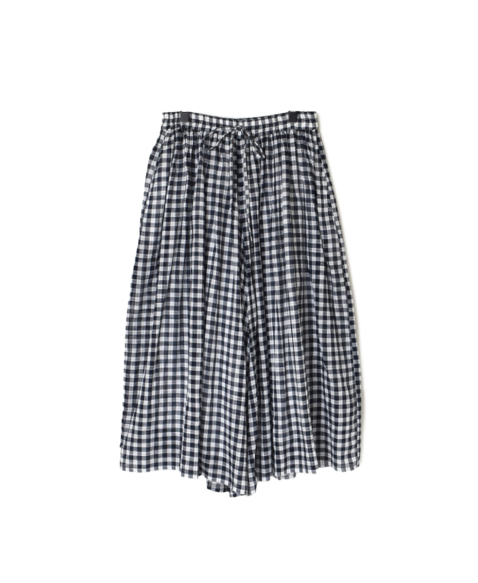 NSL24026 (パンツ) COTTON FANCY GINGHAM CHECK WIDE EASY PANTS