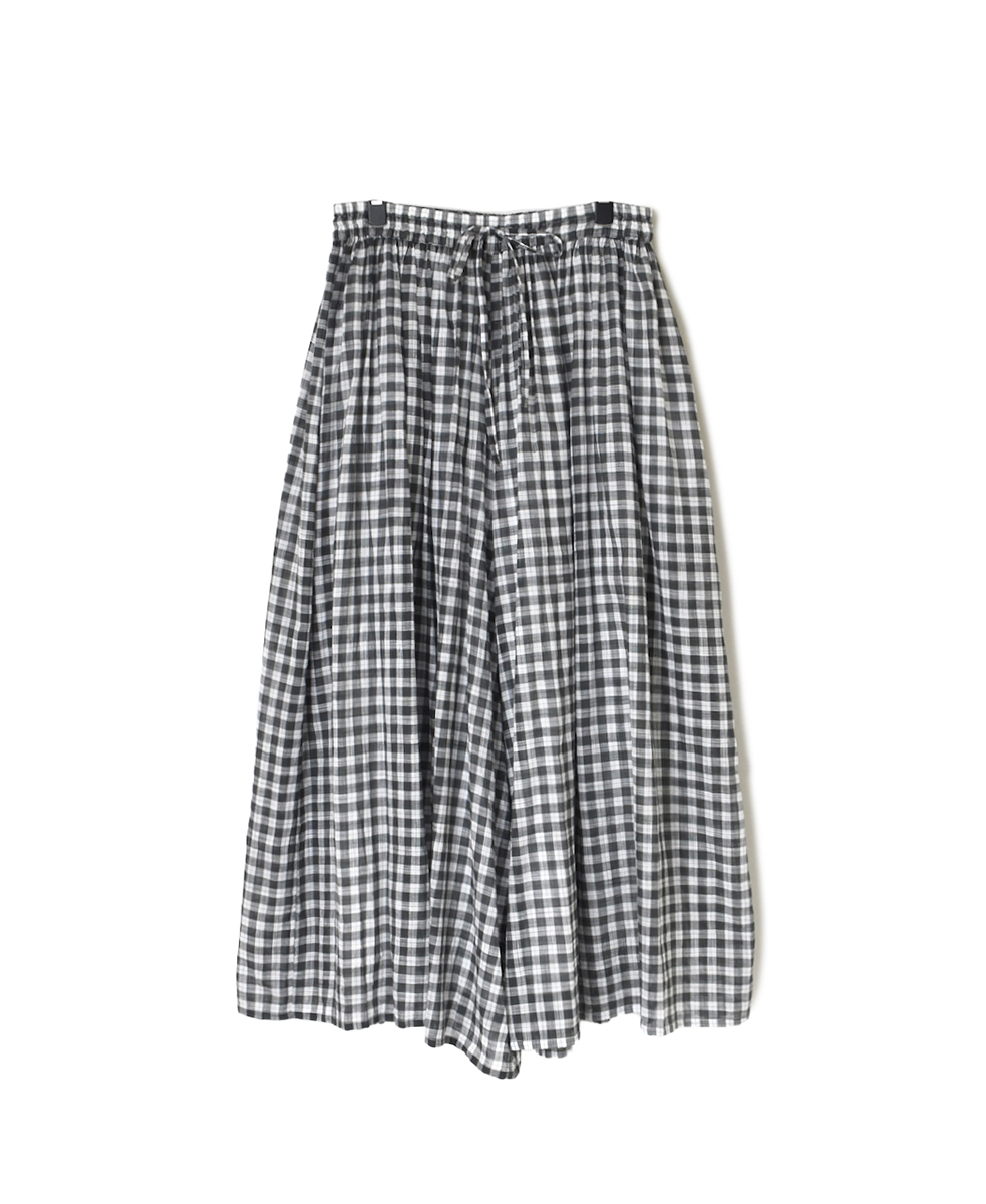 NSL24026 (パンツ) COTTON FANCY GINGHAM CHECK WIDE EASY PANTS