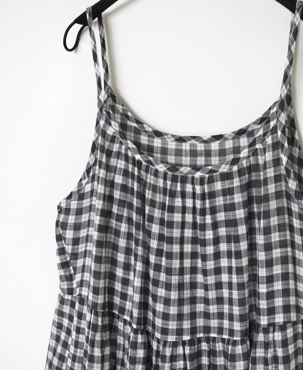 NSL24025 (ワンピース) COTTON FANCY GINGHAM CHECK 2WAY CAMISOLE DRESS
