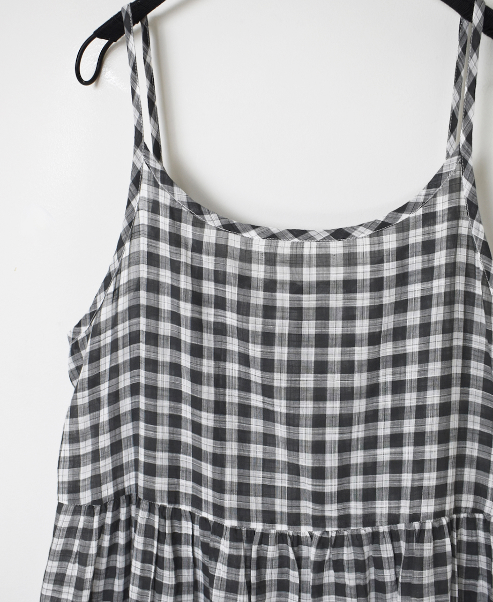 NSL24025 (ワンピース) COTTON FANCY GINGHAM CHECK 2WAY CAMISOLE DRESS