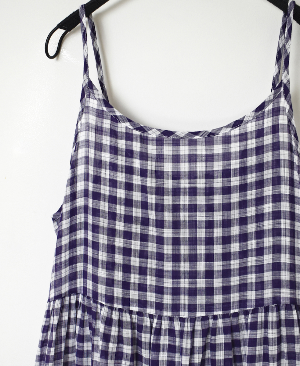 NSL24025 (ワンピース) COTTON FANCY GINGHAM CHECK 2WAY CAMISOLE DRESS