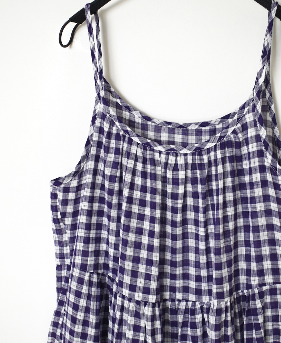 NSL24025 (ワンピース) COTTON FANCY GINGHAM CHECK 2WAY CAMISOLE DRESS