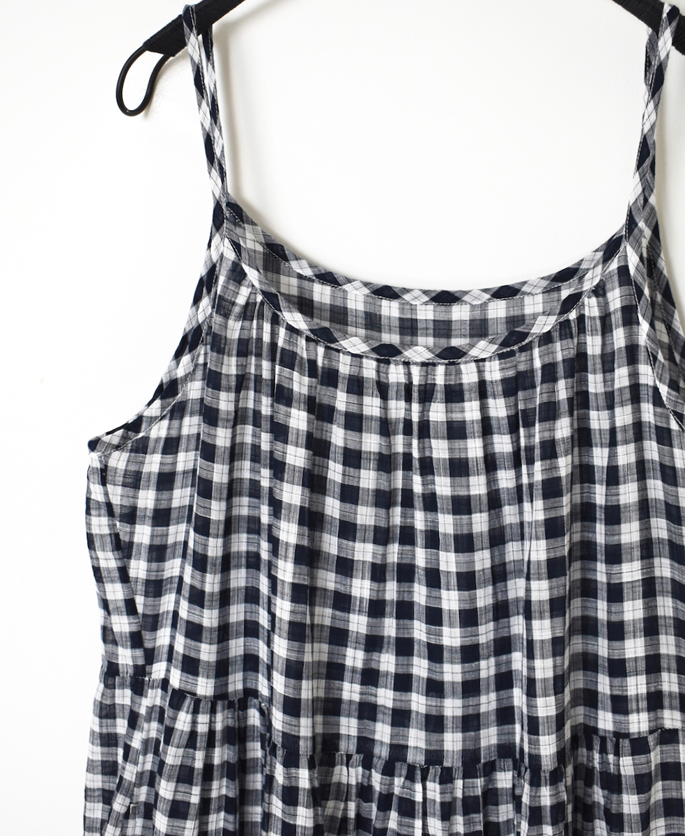 NSL24025 (ワンピース) COTTON FANCY GINGHAM CHECK 2WAY CAMISOLE DRESS