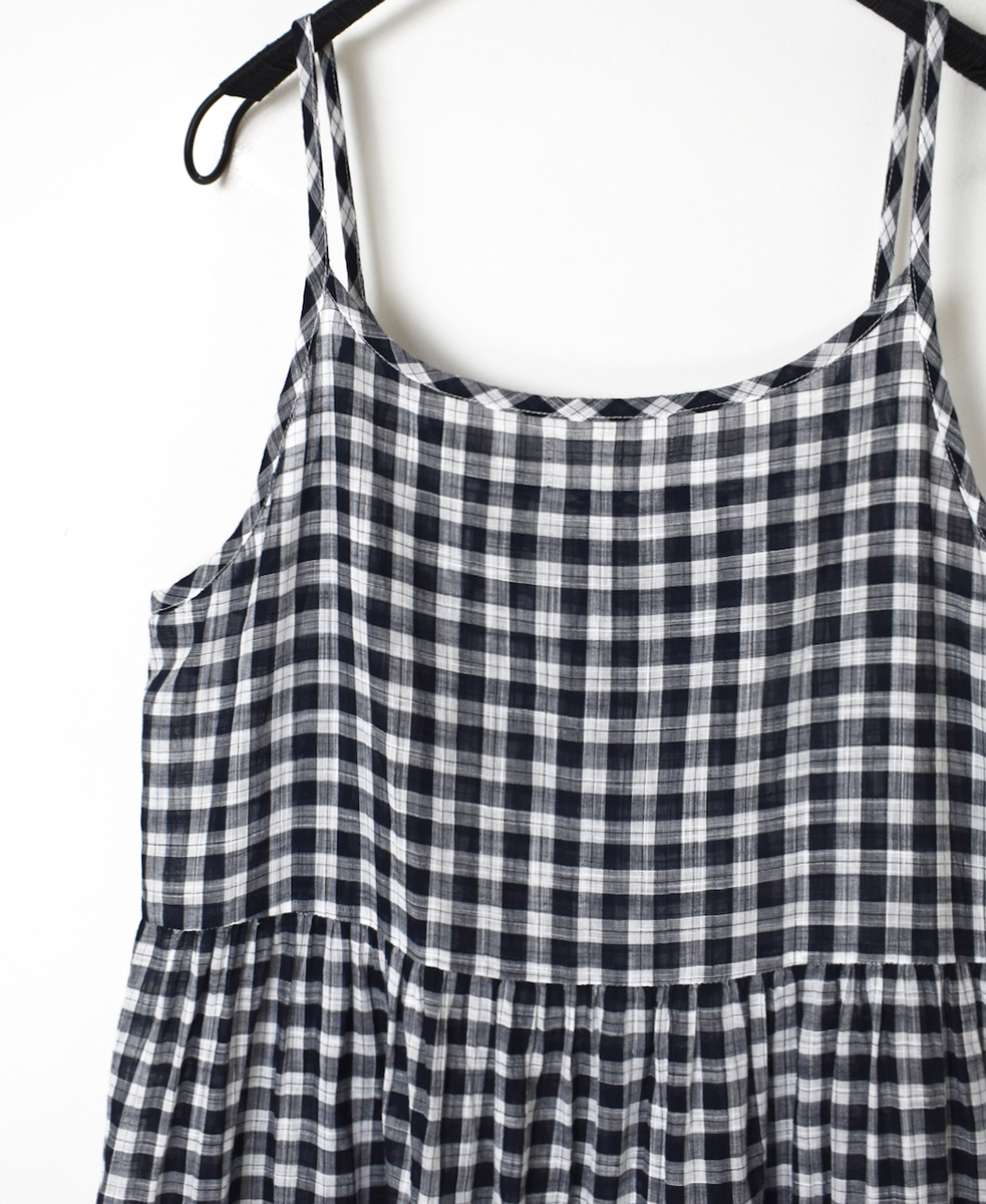 NSL24025 (ワンピース) COTTON FANCY GINGHAM CHECK 2WAY CAMISOLE DRESS