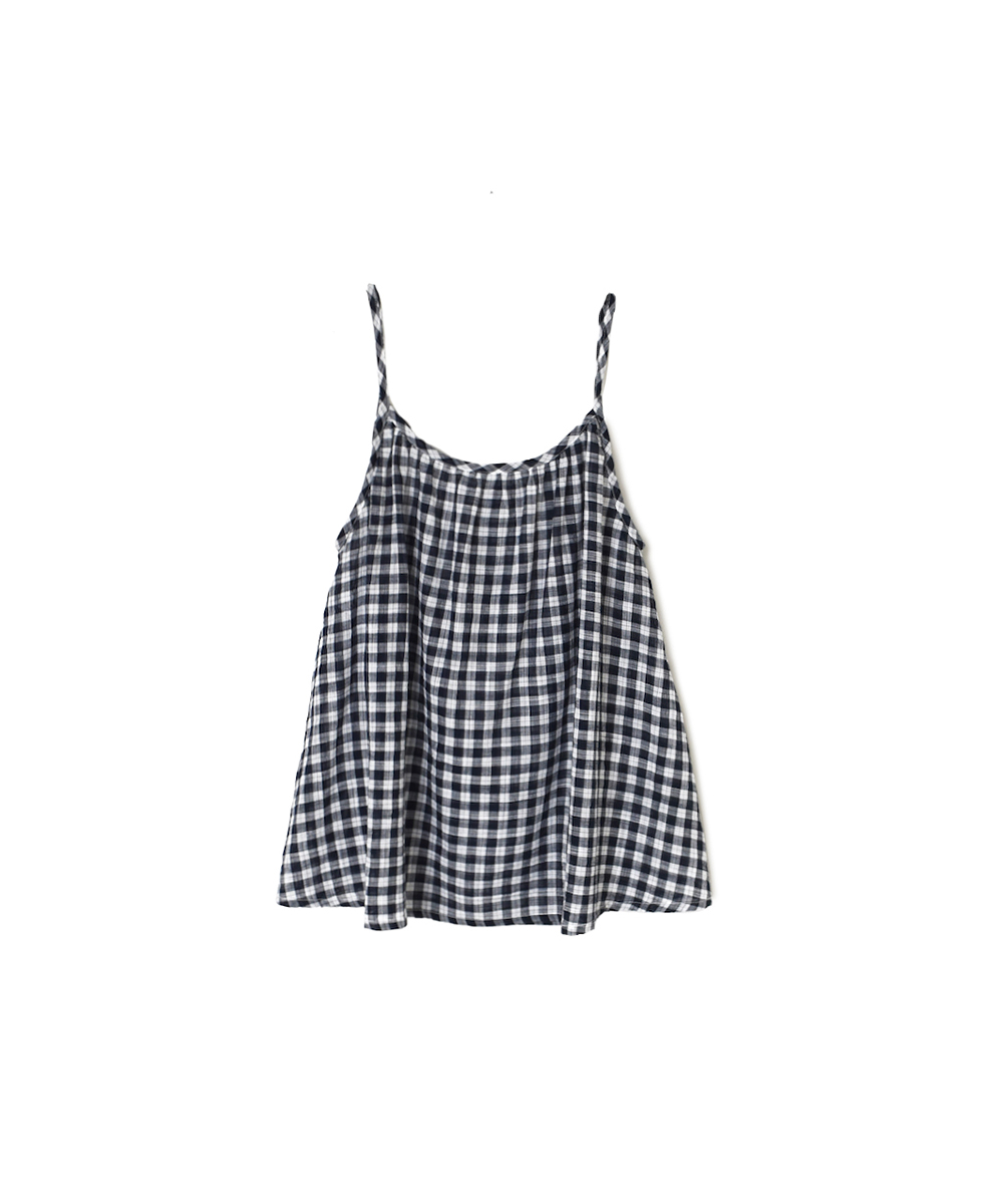 NSL24023 (キャミソール) COTTON FANCY GINGHAM CHECK GATHERED CAMISOLE