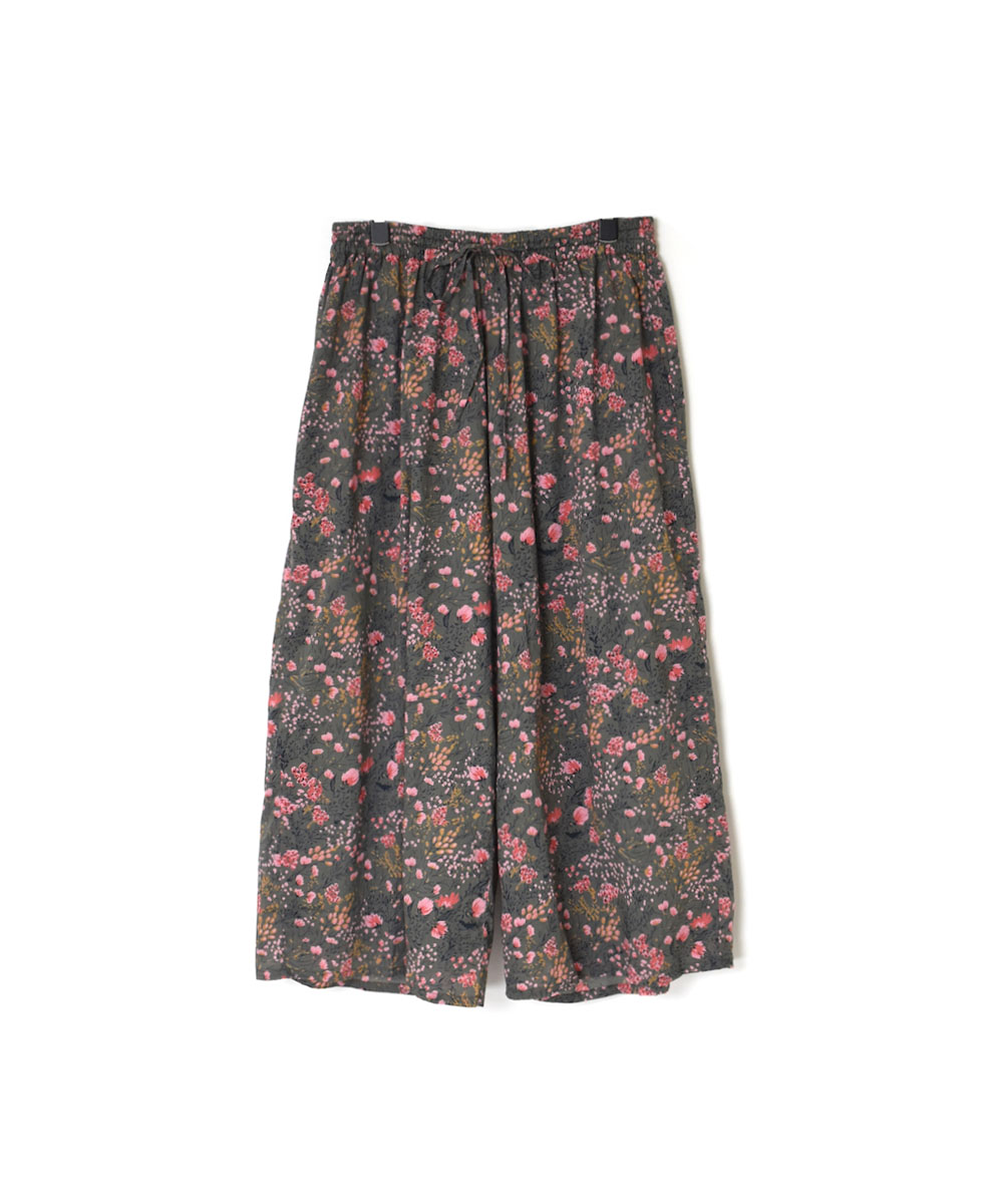 NSL23076 (パンツ) COTTON FLOWER PRINT WIDE EASY PANTS