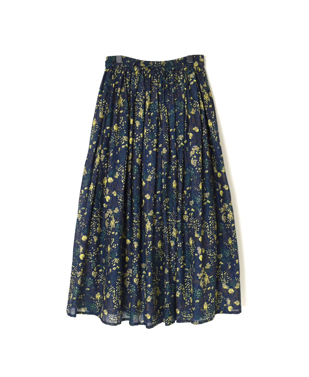 NSL24074 (スカート) COTTON FLOWER PRINT GATHERED SKIRT