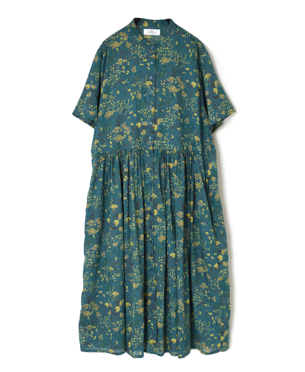 NSL23077 (ワンピース) COTTON FLOWER PRINT BANDED COLLAR DRESS