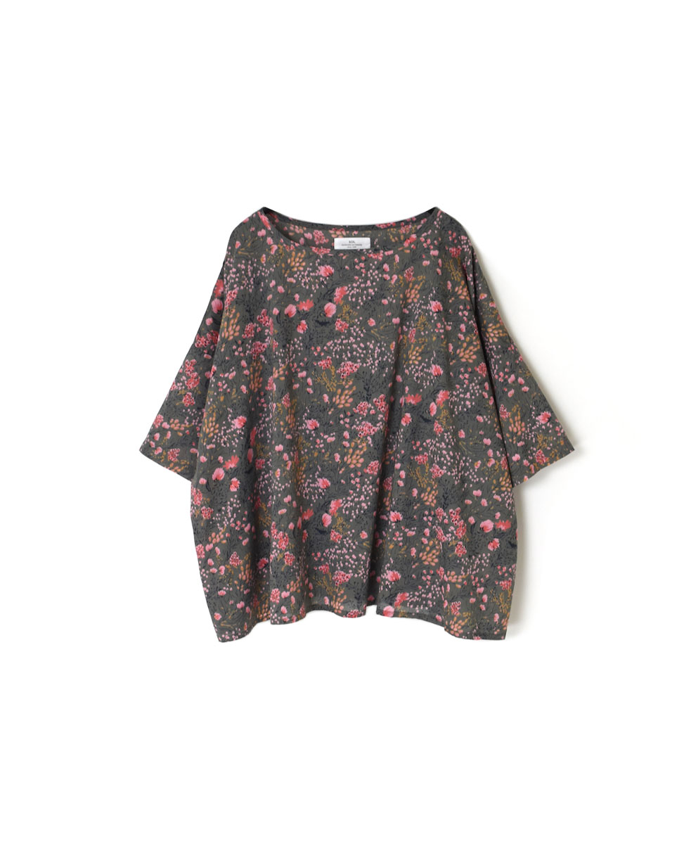 NSL24072 (ブラウス) COTTON FLOWER PRINT GATHERED SMOCK