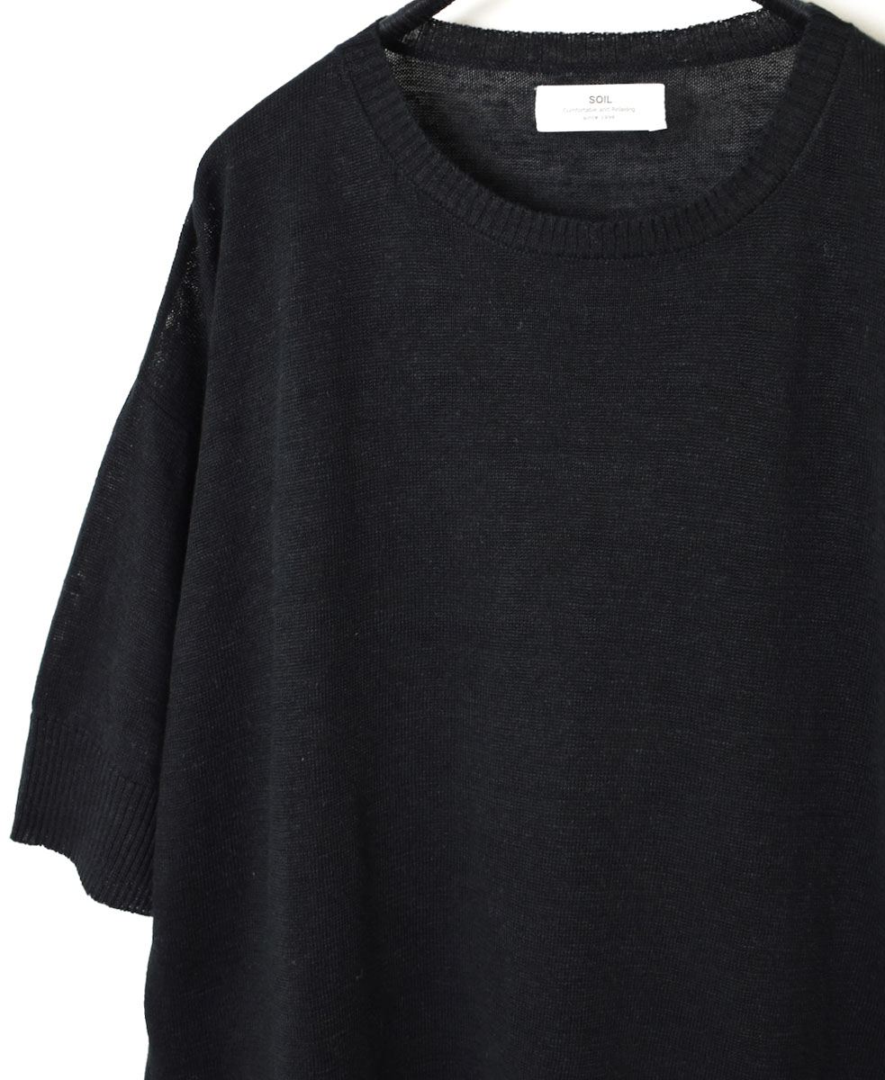 GNSL24002 (ニット) 12GG 1PLY LINEN PLAIN CREW-NECK PULLOVER