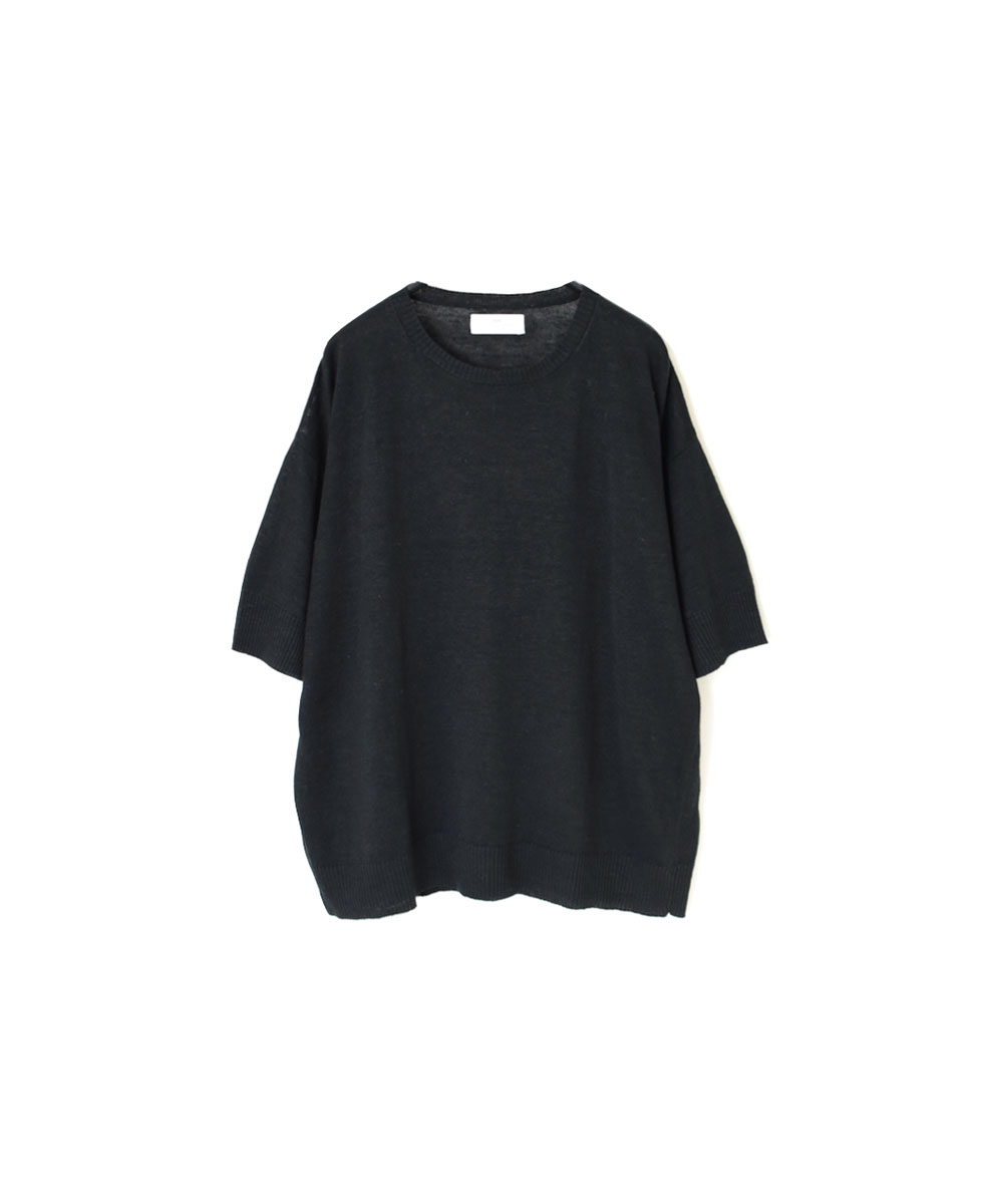 GNSL24002 (ニット) 12GG 1PLY LINEN PLAIN CREW-NECK PULLOVER