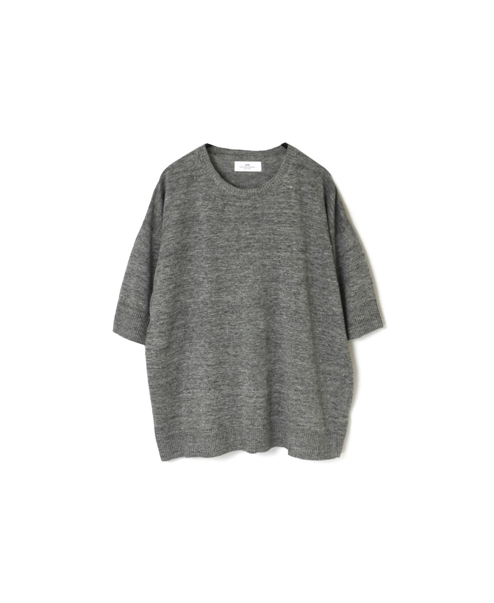 GNSL24002 (ニット) 12GG 1PLY LINEN PLAIN CREW-NECK PULLOVER