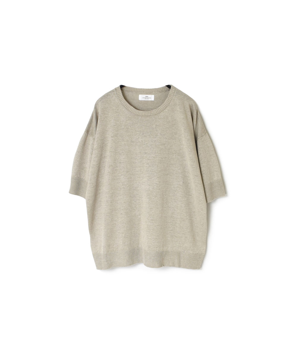 GNSL24002 (ニット) 12GG 1PLY LINEN PLAIN CREW-NECK PULLOVER