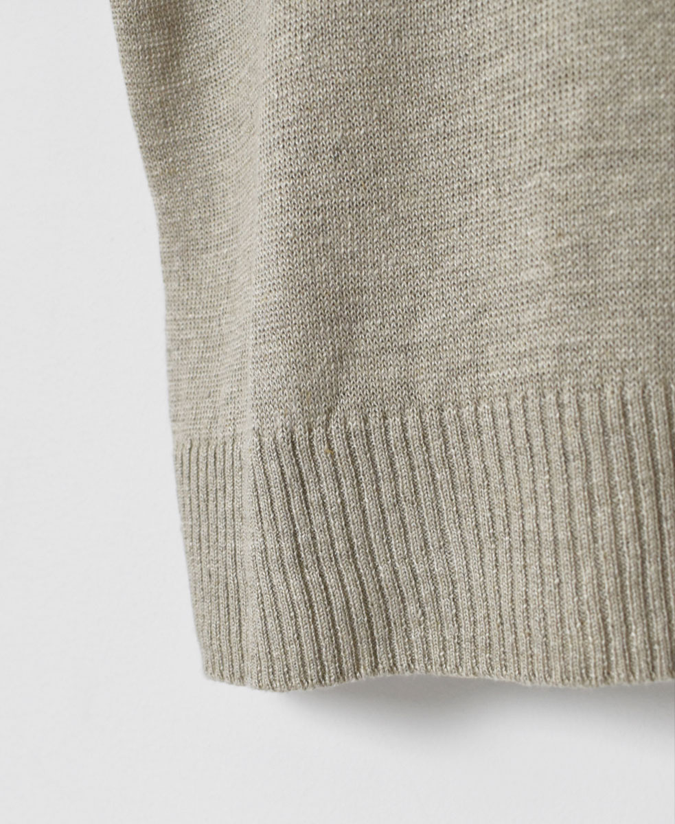 GNSL24002 (ニット) 12GG 1PLY LINEN PLAIN CREW-NECK PULLOVER