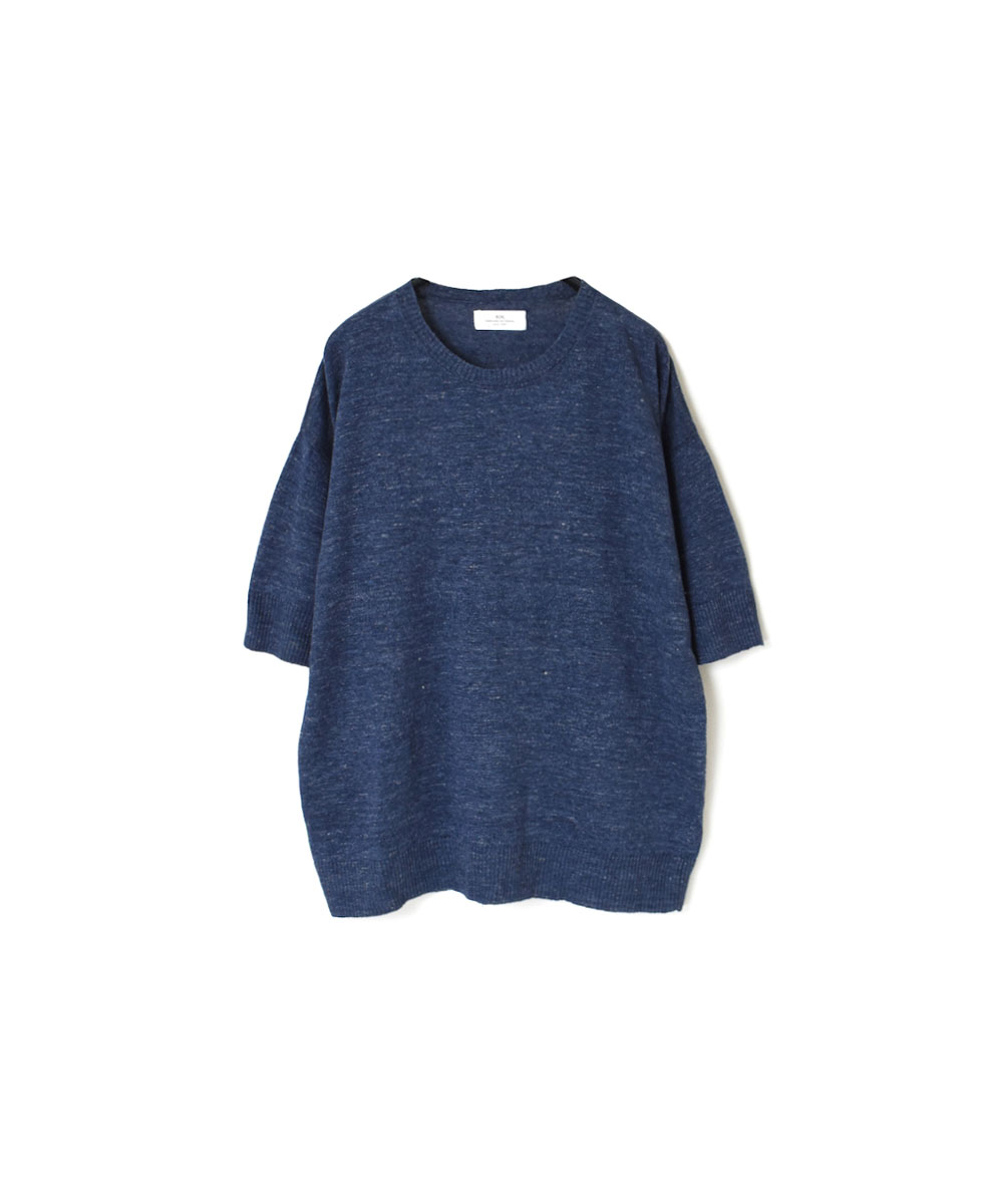 GNSL24002 (ニット) 12GG 1PLY LINEN PLAIN CREW-NECK PULLOVER