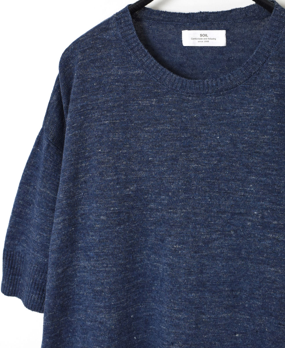 GNSL24002 (ニット) 12GG 1PLY LINEN PLAIN CREW-NECK PULLOVER