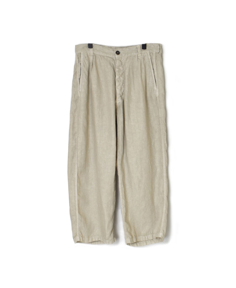 NAM1811LH (パンツ) LINEN HERRINGBONE (OVERDYE) ONE-TUCK CROPPED PANTS