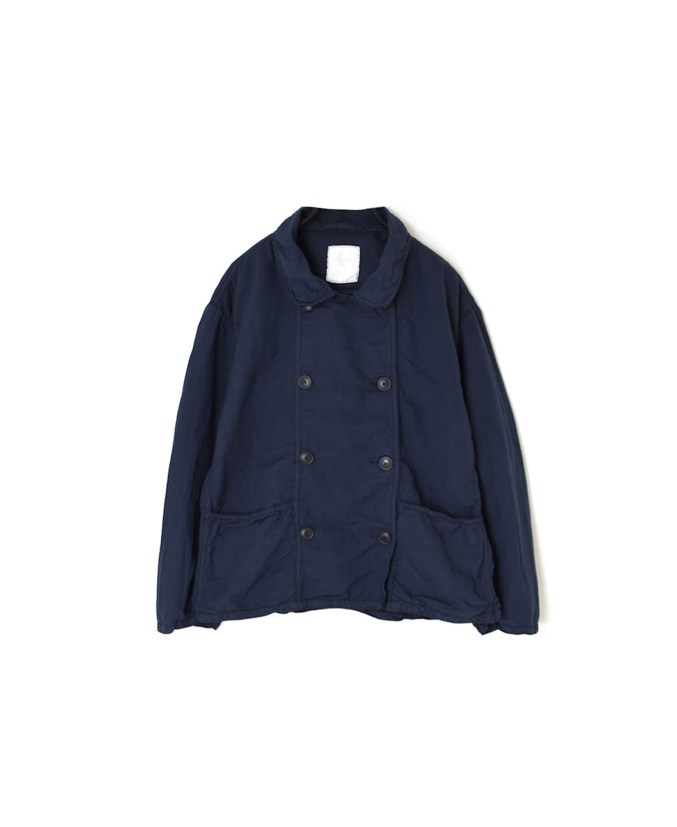 ISNAM2402 (ジャケット) LINEN / COTTON (OVERDYE) ROUND COLLAR DOUBLE JACKET