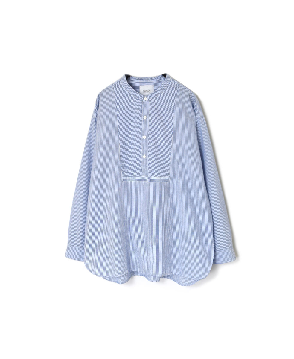 INAM2422 (シャツ) SEERSUCKER STRIPE UTILITY BOSOM SHIRT