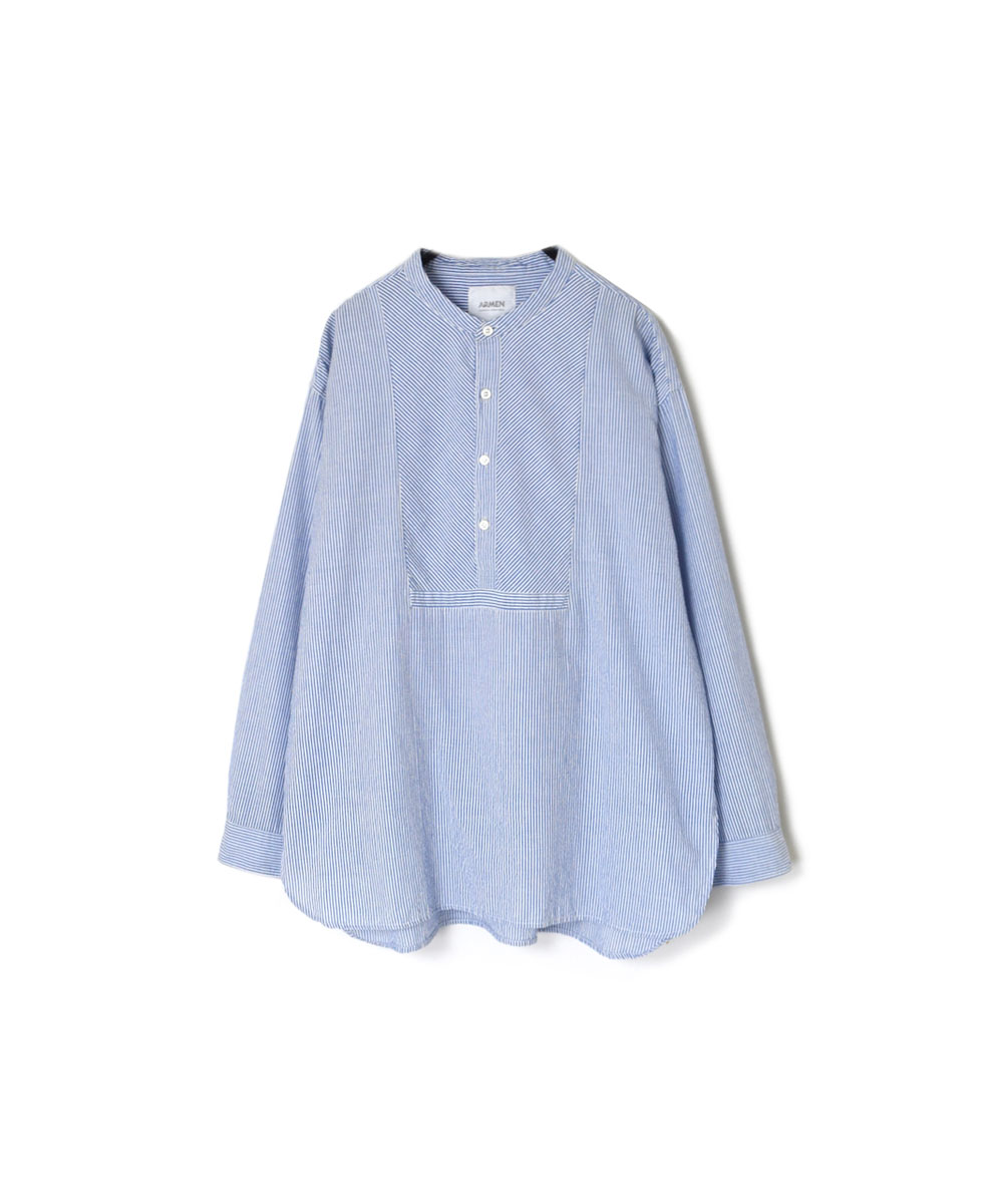 INAM2422 (シャツ) SEERSUCKER STRIPE UTILITY BOSOM SHIRT