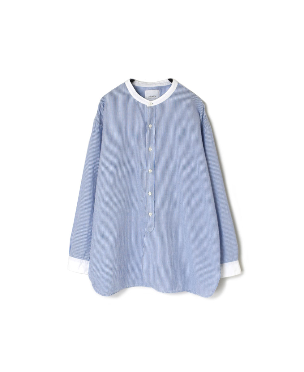 INAM2421 (シャツ) SEERSUCKER STRIPE UTILITY CLERIC SHIRT