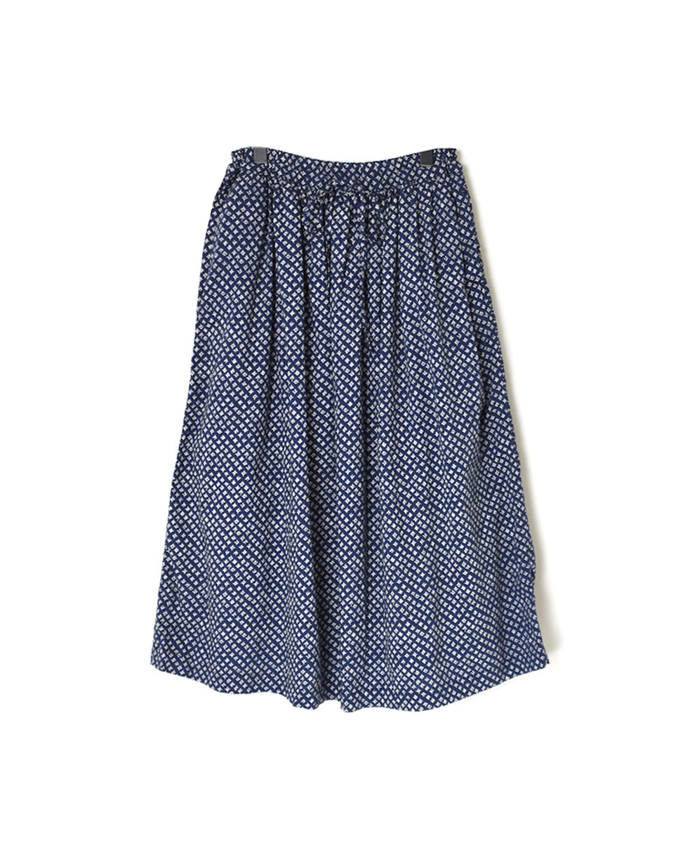 INAM2415F (スカート) CAMBRIC SMALL FLOWER PRINT EASY GATHERED SKIRT WITH LINING