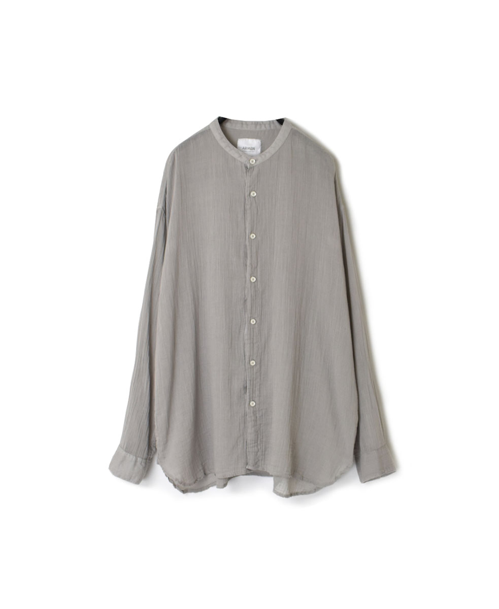 INAM1702GD (シャツ) SINGLE GAUZE OVERDYED UTILITY BANDED COLLAR SHIRT