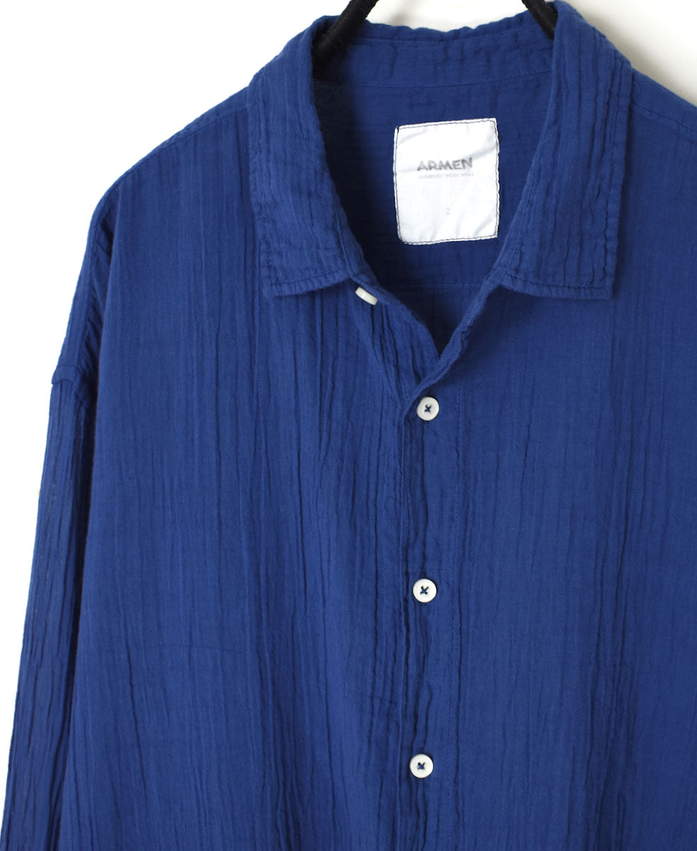 INAM1901GD (シャツ) SINGLE GAUZE OVERDYED UTILITY REGULAR COLLAR SHIRTS