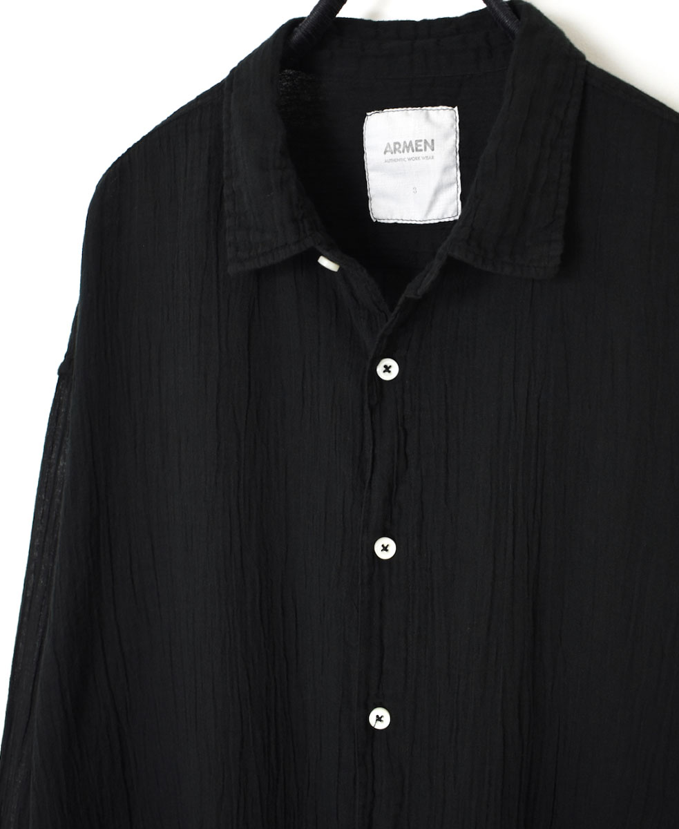 INAM1901GD (シャツ) SINGLE GAUZE OVERDYED UTILITY REGULAR COLLAR SHIRTS