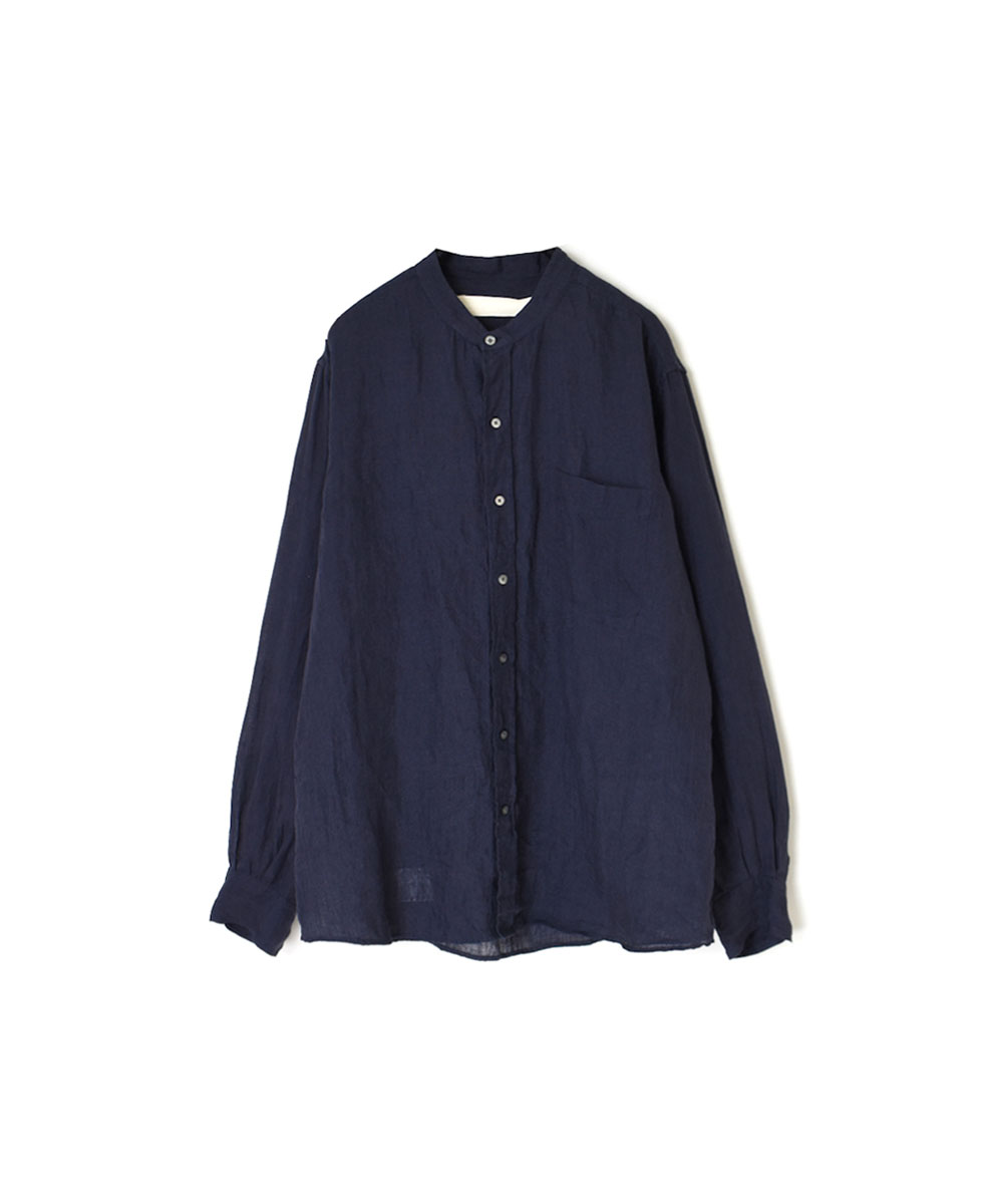 NVL2402LW (シャツ) WASHED 80'S POWER LOOM LINEN BANDED COLLAR L/SL SHIRT