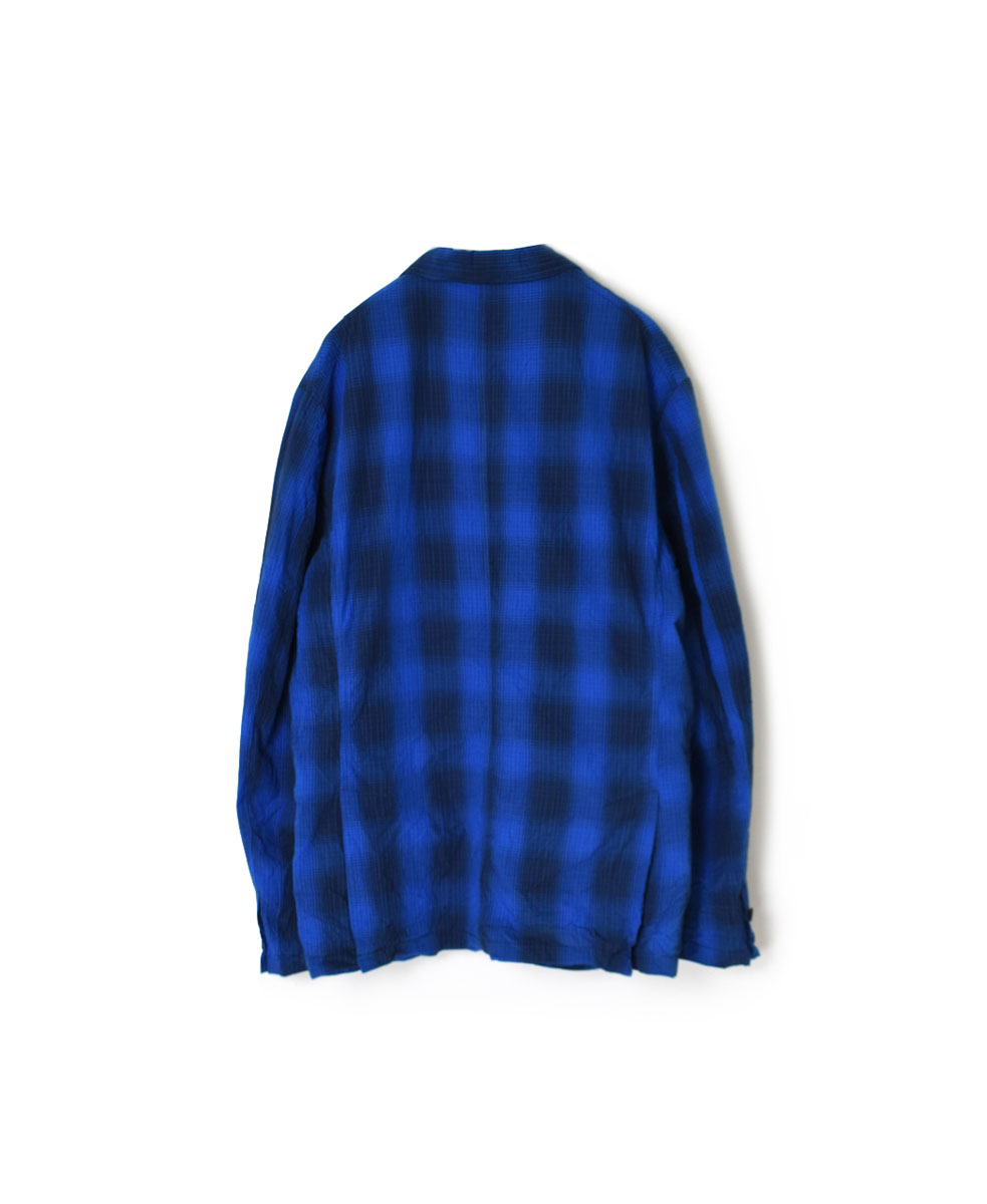 NVL2301PCW (ジャケット) WASHED POPLIN CHECK SIDE VENTS TAILORED JACKET