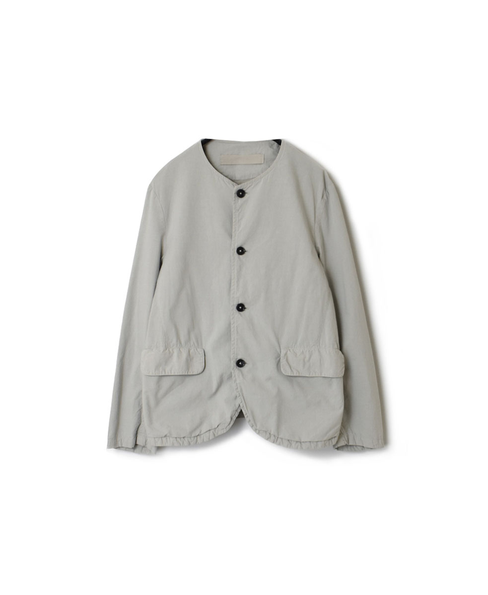 NVL2302PD (ジャケット) 40’S COTTON POPLIN OVERDYED SIDE VENTS NO COLLAR JACKET