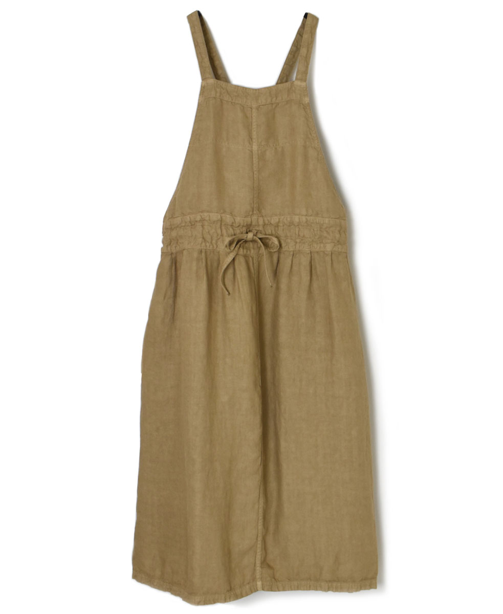 NAM1432LH (ワンピース) LINEN HERRINGBONE (OVERDYE) APRON ONE PIECE