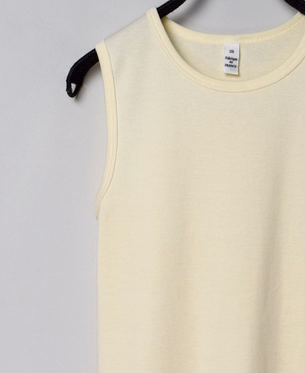 NMF1801 (ノースリーブ) 1x1 RIB COTTON CREW-NECK SLEEVELESS-T