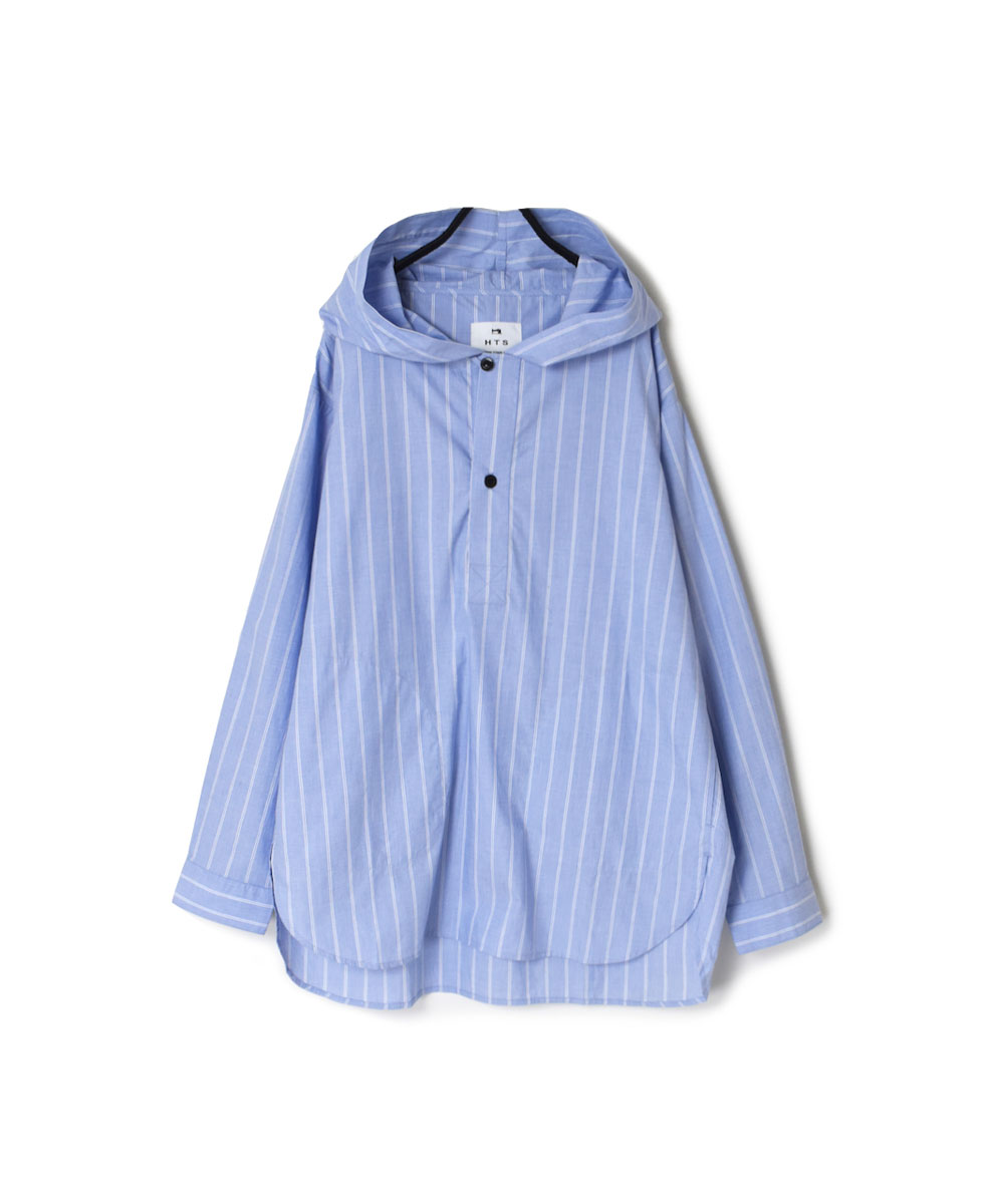 INHT2432ST (シャツ) COTTON STRIPE HOODED PULLOVER SHIRT