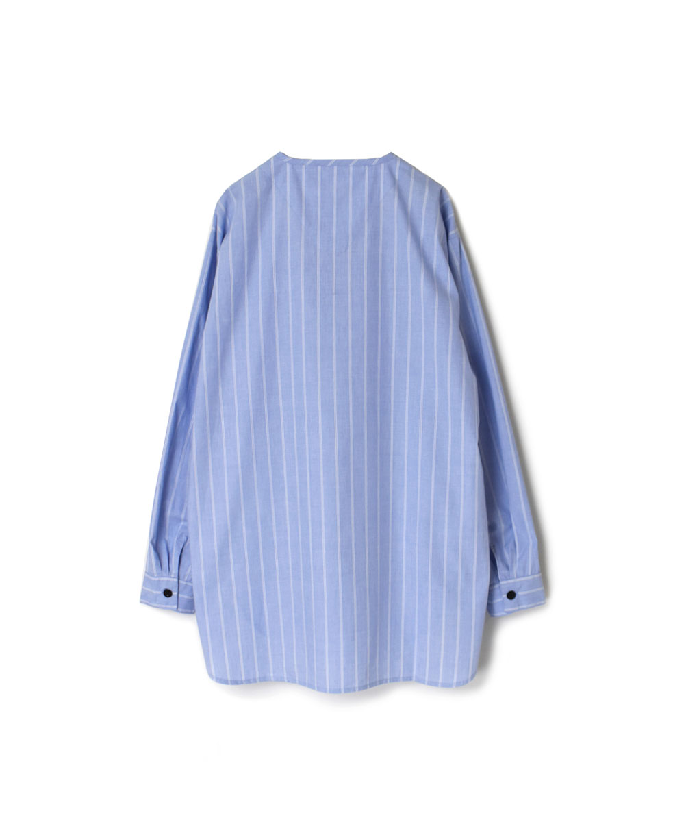 INHT2203ST (シャツ) COTTON STRIPE HENLY NECK SHIRT