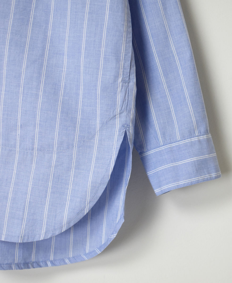 INHT2203ST (シャツ) COTTON STRIPE HENLY NECK SHIRT