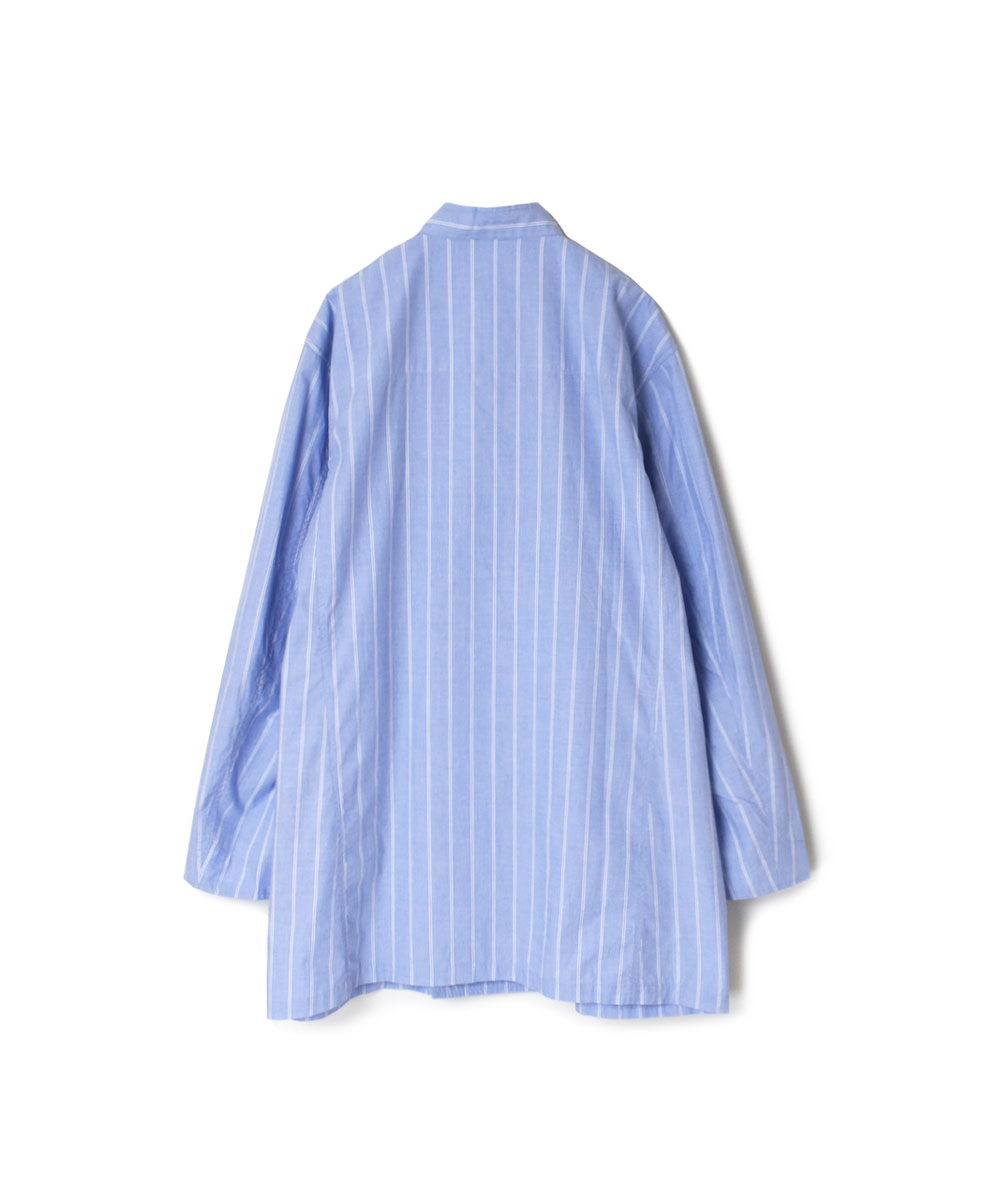 INHT2431ST (ジャケット) COTTON STRIPE STAND COLLAR DOUBLE BREAST JACKET