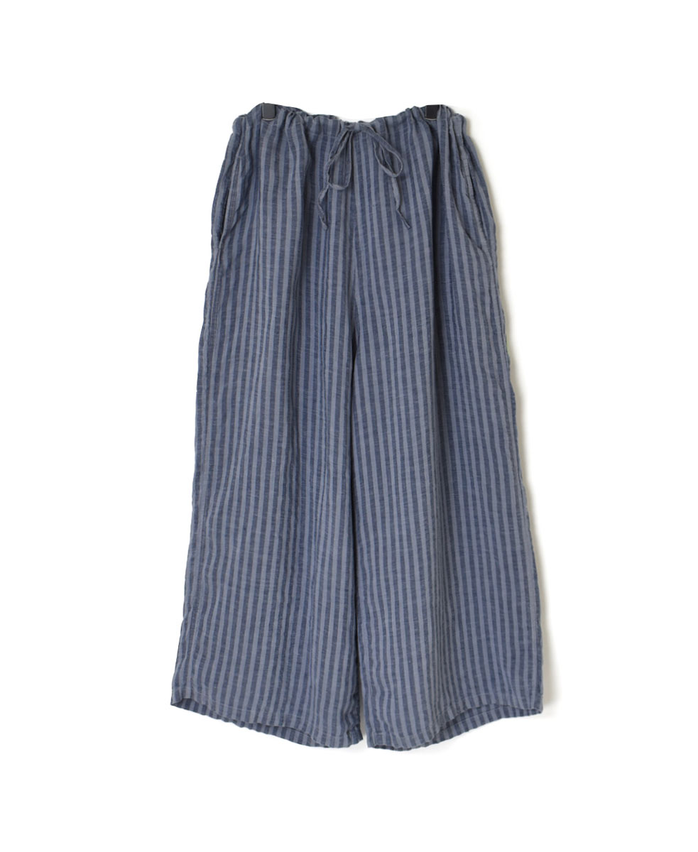 LNHT1713LWS (パンツ) LINEN WIDE STRIPE EASY PANTS