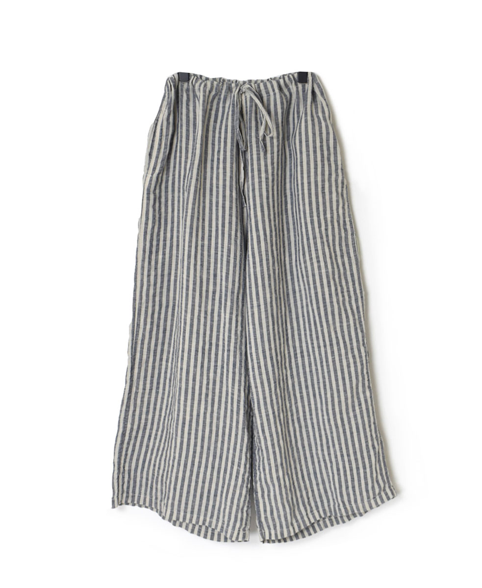 LNHT1713LWS (パンツ) LINEN WIDE STRIPE EASY PANTS