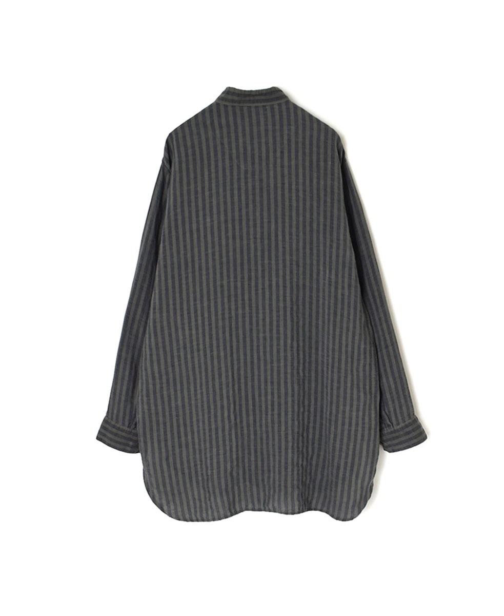 LNHT2021LWS (シャツ) LINEN WIDE STRIPE STAND COLLAR SHIRTS