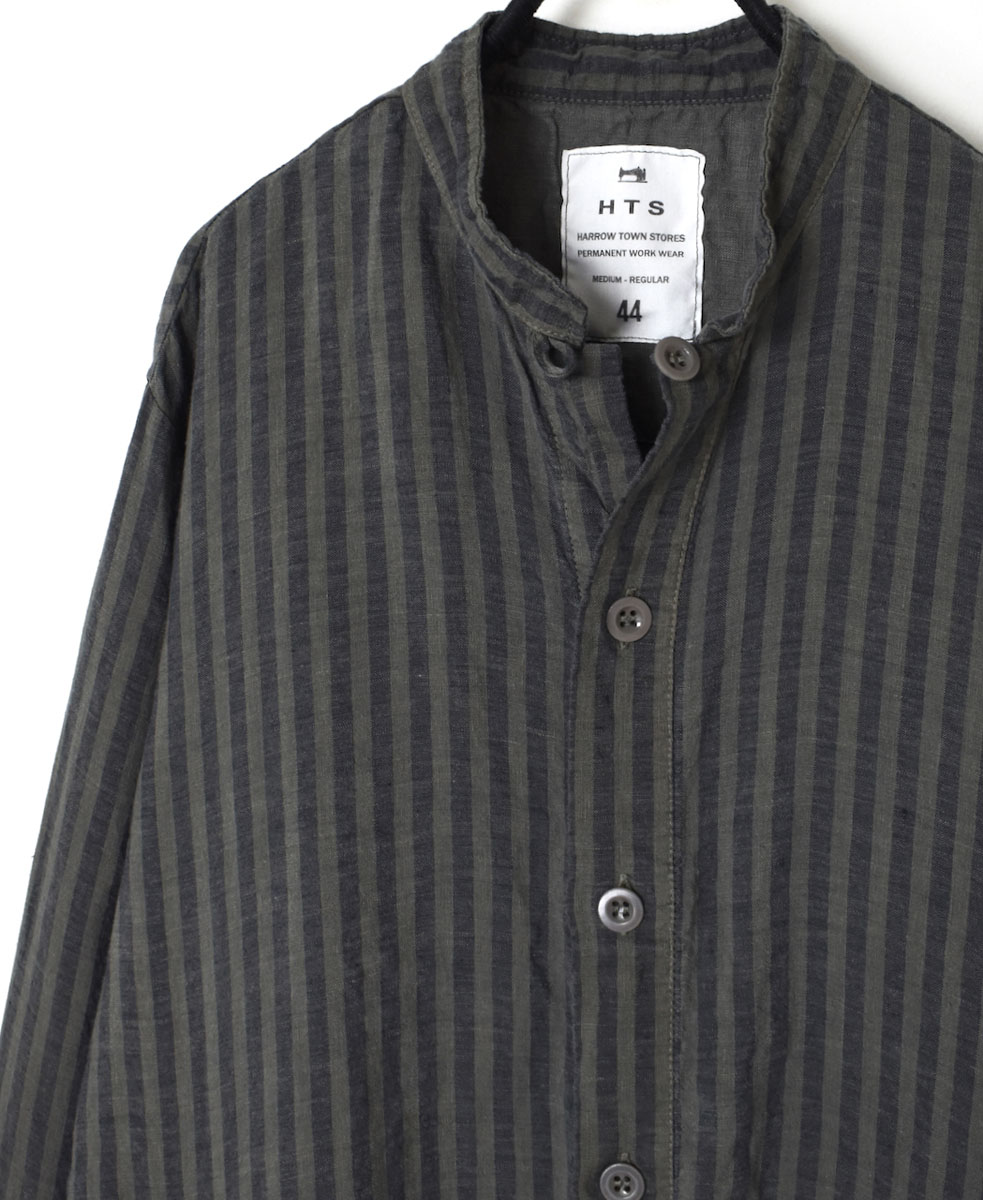 LNHT2021LWS (シャツ) LINEN WIDE STRIPE STAND COLLAR SHIRTS