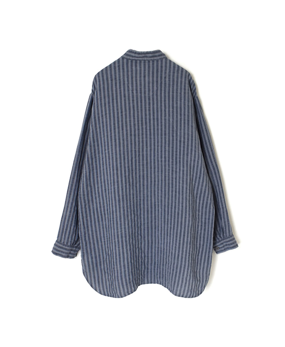 LNHT2021LWS (シャツ) LINEN WIDE STRIPE STAND COLLAR SHIRTS