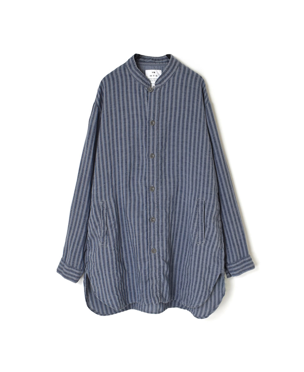 LNHT2021LWS (シャツ) LINEN WIDE STRIPE STAND COLLAR SHIRTS