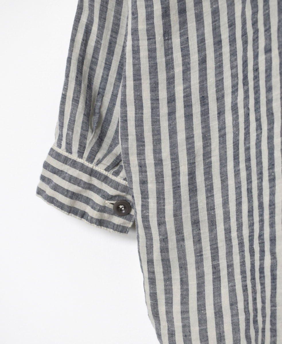 LNHT2021LWS (シャツ) LINEN WIDE STRIPE STAND COLLAR SHIRTS