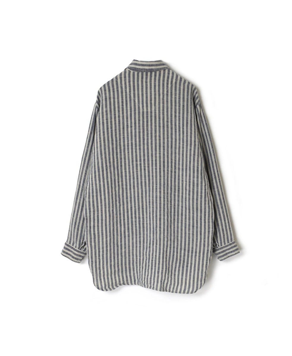 LNHT2421LWS (シャツ) LINEN WIDE STRIPE WORK PULLOVER SHIRTS